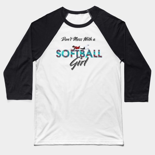 Softball Girl Baseball T-Shirt by teepossible